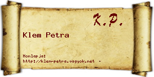 Klem Petra névjegykártya